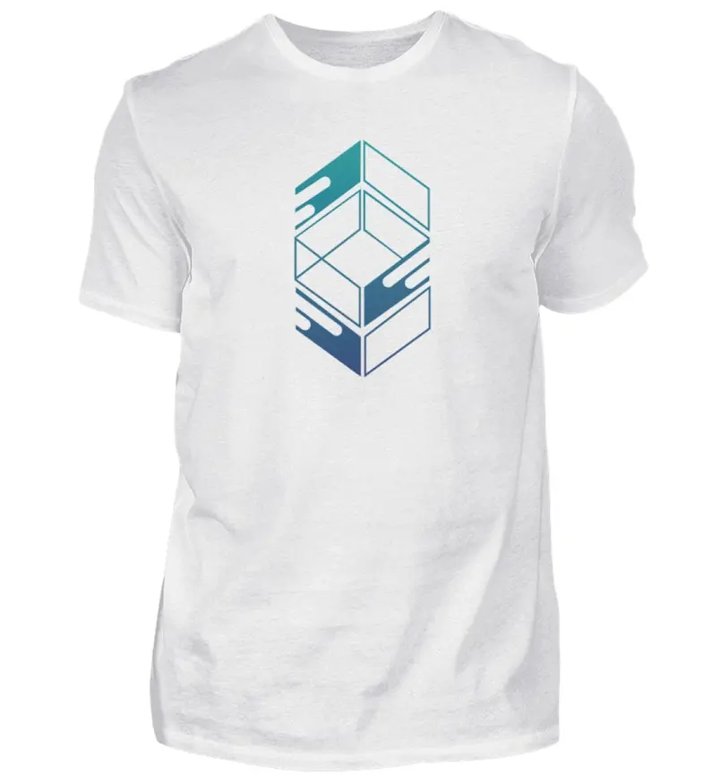 Geometric T-shirt Men Minimalist Graphic T-shirt Cube Motif Shirt Man Gift