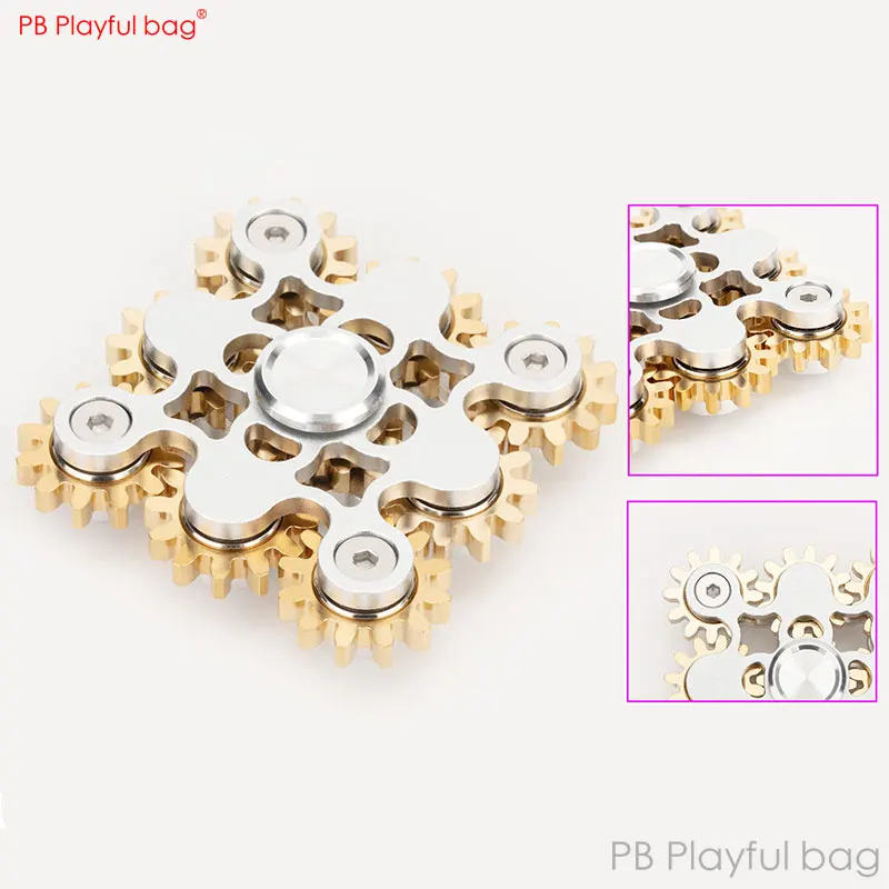 Gear Linkage Metal Spinner Copper Aluminum EDC Fingertip Gyro High Quality Decompression Toy Easy Carry Relief Stress TS36