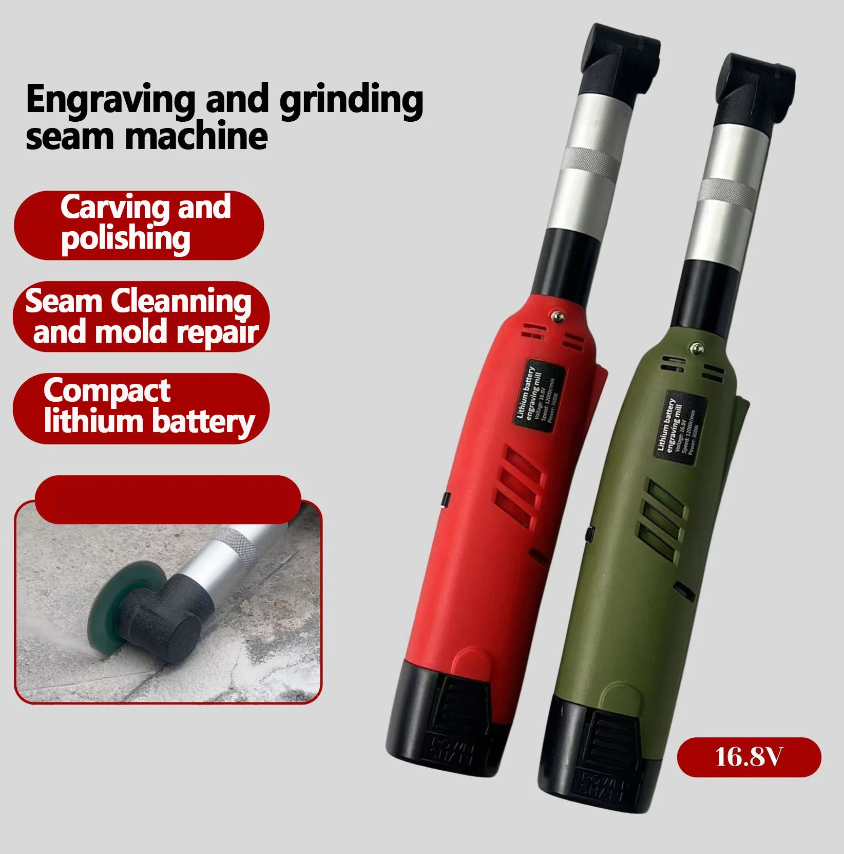 OEM 16.8V Cordless Mini Micro Angle Grinder Lithium Battery Grinders Handheld Tile Seam Clean Beauty Tool Elbow Straight Grinder 3