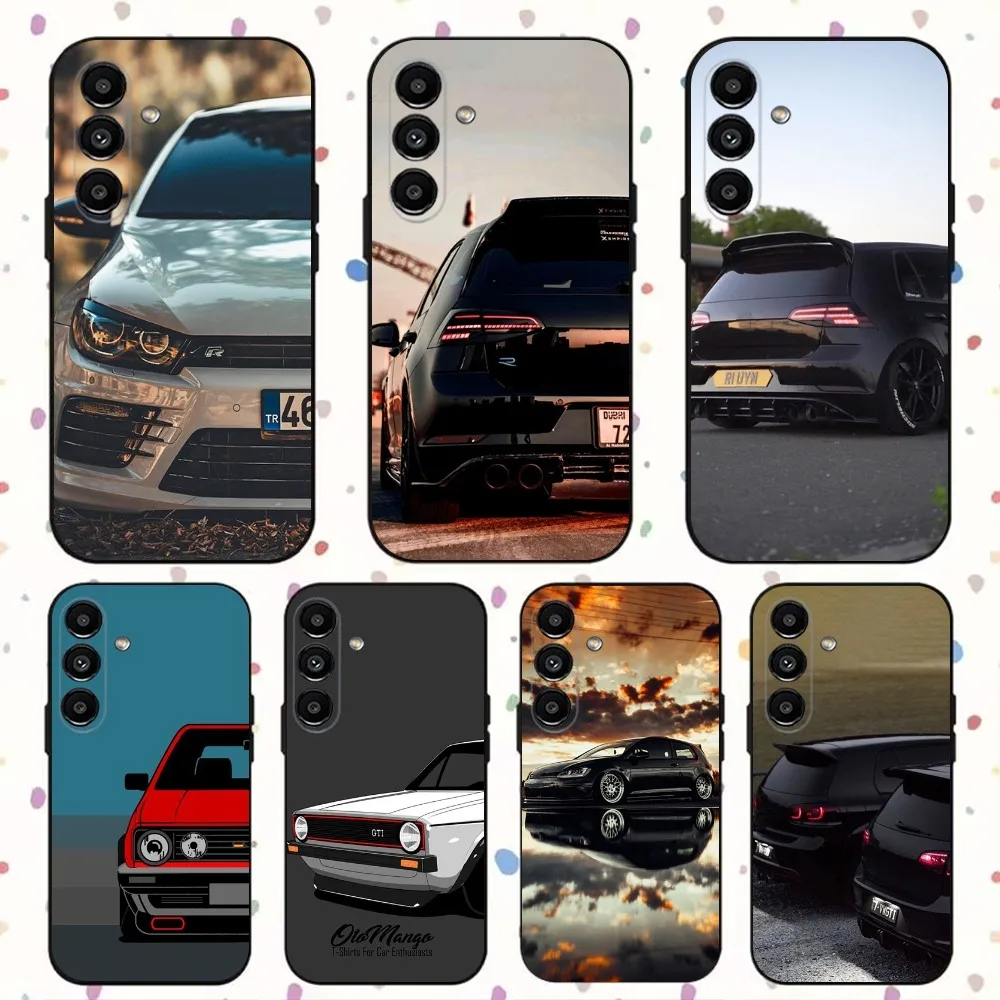 V-Volkswagen-Golf VW car Phone Case For Samsung S24,S21,S22,S23,S30,Ultra,S20,Plus,Fe,Lite,Note,10,9,5G Black Soft Cover