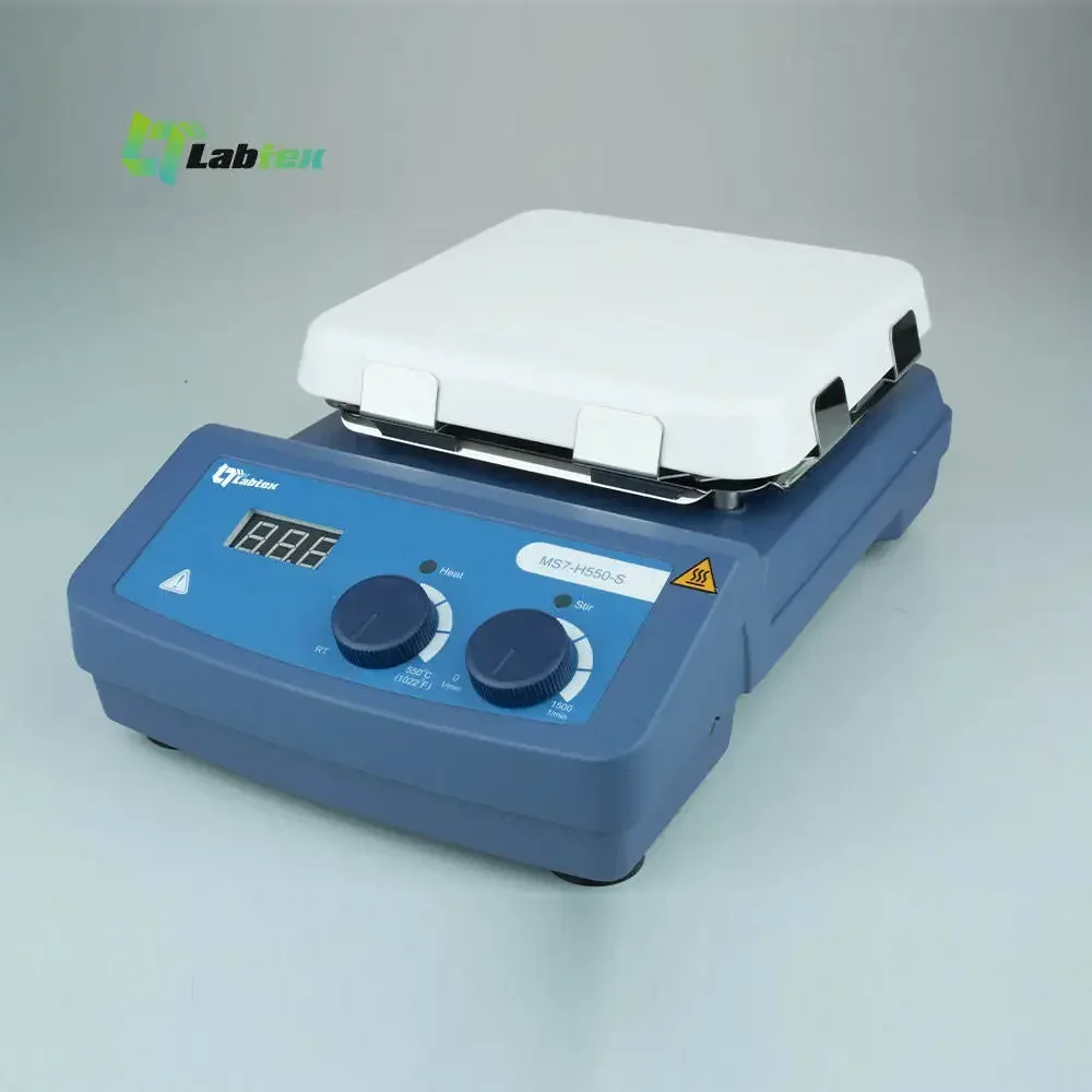 LABTEX Durable and Accurate MS7-H550-S LED Magnetic Hotplate Stirrer With 7 Inch Ceramic Plate Adjustable Speed LCD Display
