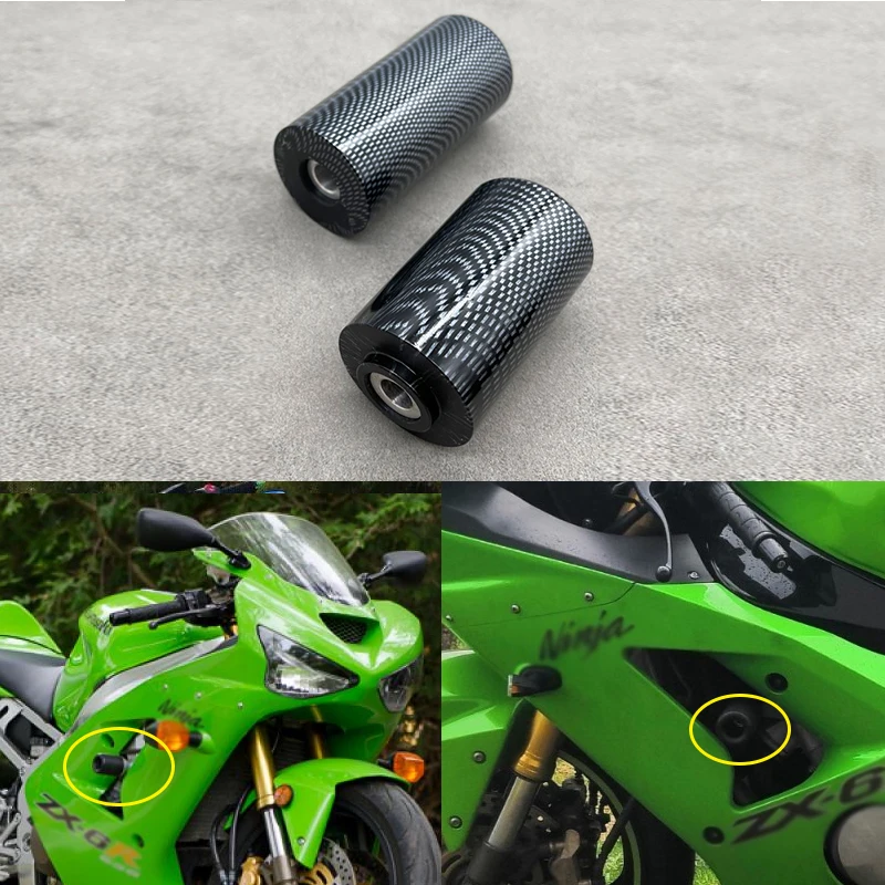 Motorcycle Fit for Kawasaki Ninja ZX6R  ZX6RR 03 04 2003 2004 No Cut Frame Sliders Falling Crash Engine Protector Accessories