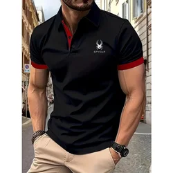 SPYDER LOGO S~5XL 2024 New Fashion Polo Shirt Solid Color Men Am Team Short Sleeve Polo Shirt Summer Streetwear Casual Tops