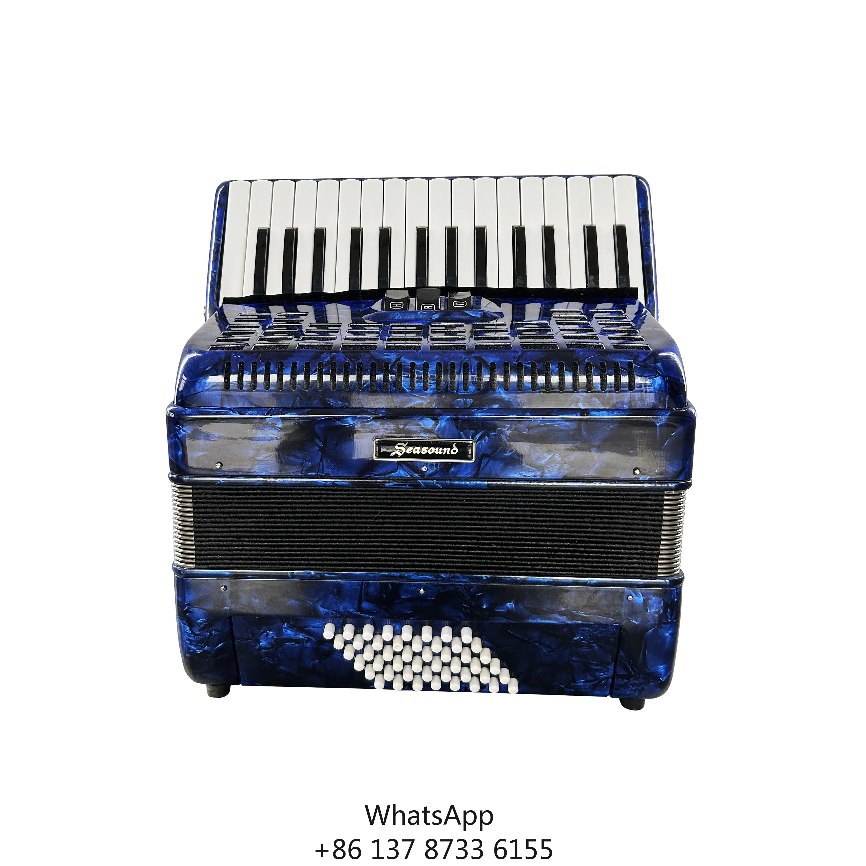 

Профессиональный аккордеонный инструмент JP3048B, 30 клавиш, 48 басов, 3 регистратора, диатоническая синяя целлулоидная клавиатура для фортепиано