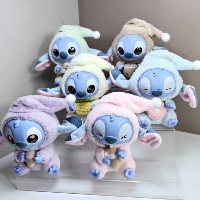 

15CM New Stitch Eat Something Before Sleep Series Blind Box Plush Dolls Pendant Cute Doll Ornament Mystery Box Surprise Toy Gift