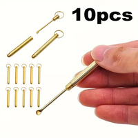 10Pcs Mini Metal Spoon with Keychain Clean Ear Micro Spoon, Essential for Travel and Home