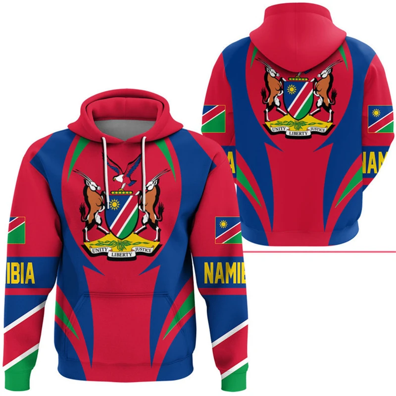 Africa Country Namibia Graphic Sweatshirts Casual Boy Hoody Flag Map Dashiki Hoodies For Men Clothes National Emblem Tracksuit