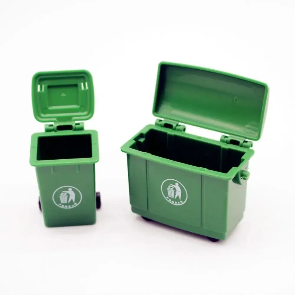 1 Set 1:12 Scale Dollhouse Mini Trash Can Model Simulation Sanitation Garbage Bin Miniature Doll House Scene Decor Accessories