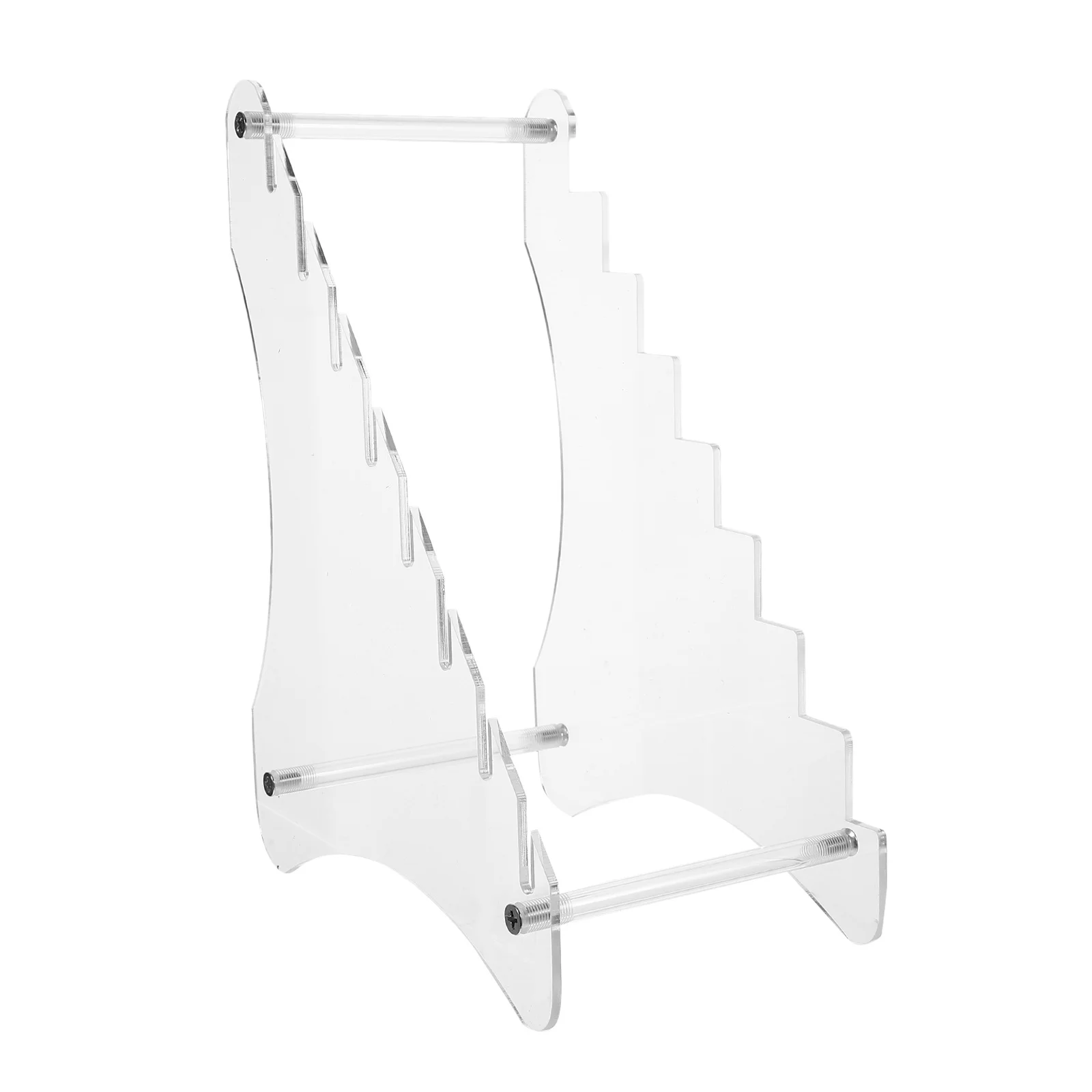 

8-Tier Acrylic Transparent Kitchen Knife Display Stand Organizer Storage Rack Clear Holder Showcase for Culinary Shop Tabletop