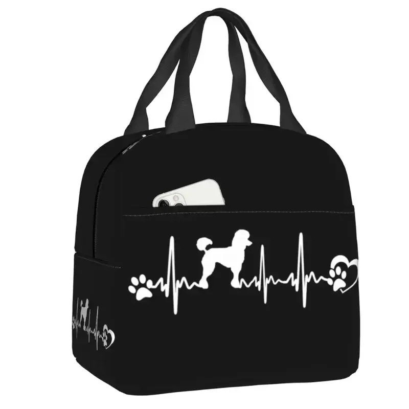 France Standard Poodle Insulated Lunch Bag for Women Resuable Mans Best Friend Pet Dog Thermal Cooler Bento Box Work School