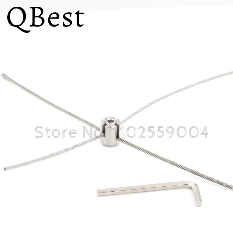2PCS 316 Stainless Steel Cross Cable Clamps Wire Rope Clip for Wall Trellis 3mm*M10 4mm*M12 5mm*M12 6mm*M12