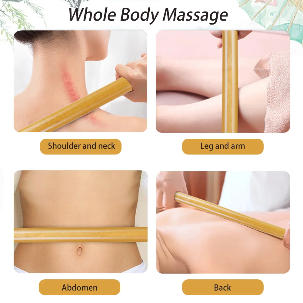 Natural Bamboo Massage Sticks Wood Therapy Anti Cellulite Gua Sha Massager Muscle Pain Relief Maderoterapia Scraping Tool