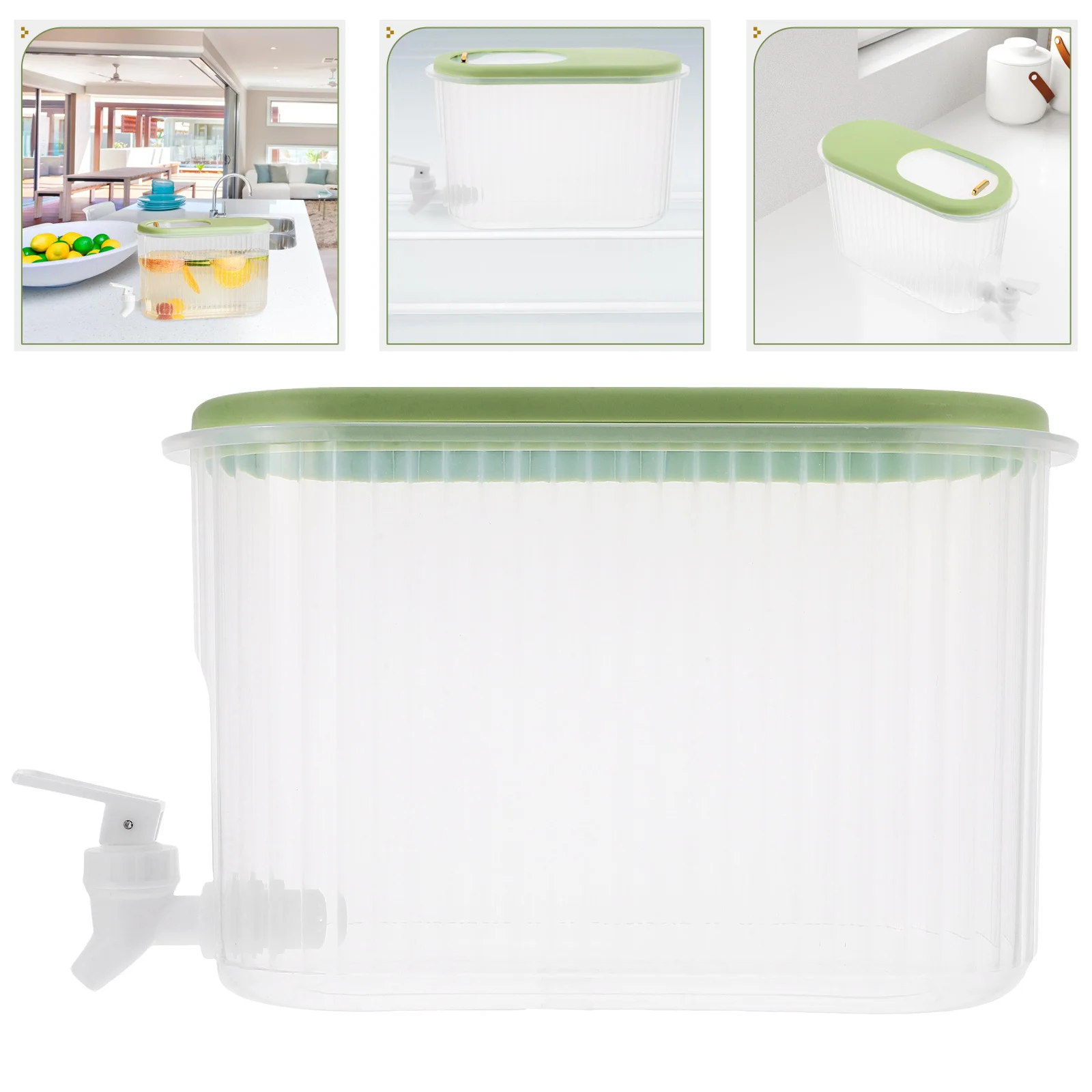 

3.5L Drink Dispenser For Fridge Cold Juice Lemonade Tea Pitcher With Spigot Reusable Beverage Container For Kitchen Party