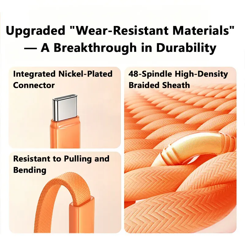 120W Fast Charge Cable PD Quick Charging High Quality Type C  TO  Type C Cable For iPhone Xiaomi 17 Plus Pro Max Samsung S24