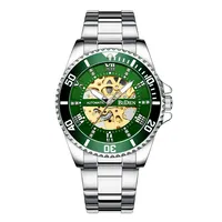 BIDEN Watch Fully Automatic Mechanical Watch Business Night Light Hollow Men's Watch Fashion Waterproof Steel Belt Watches