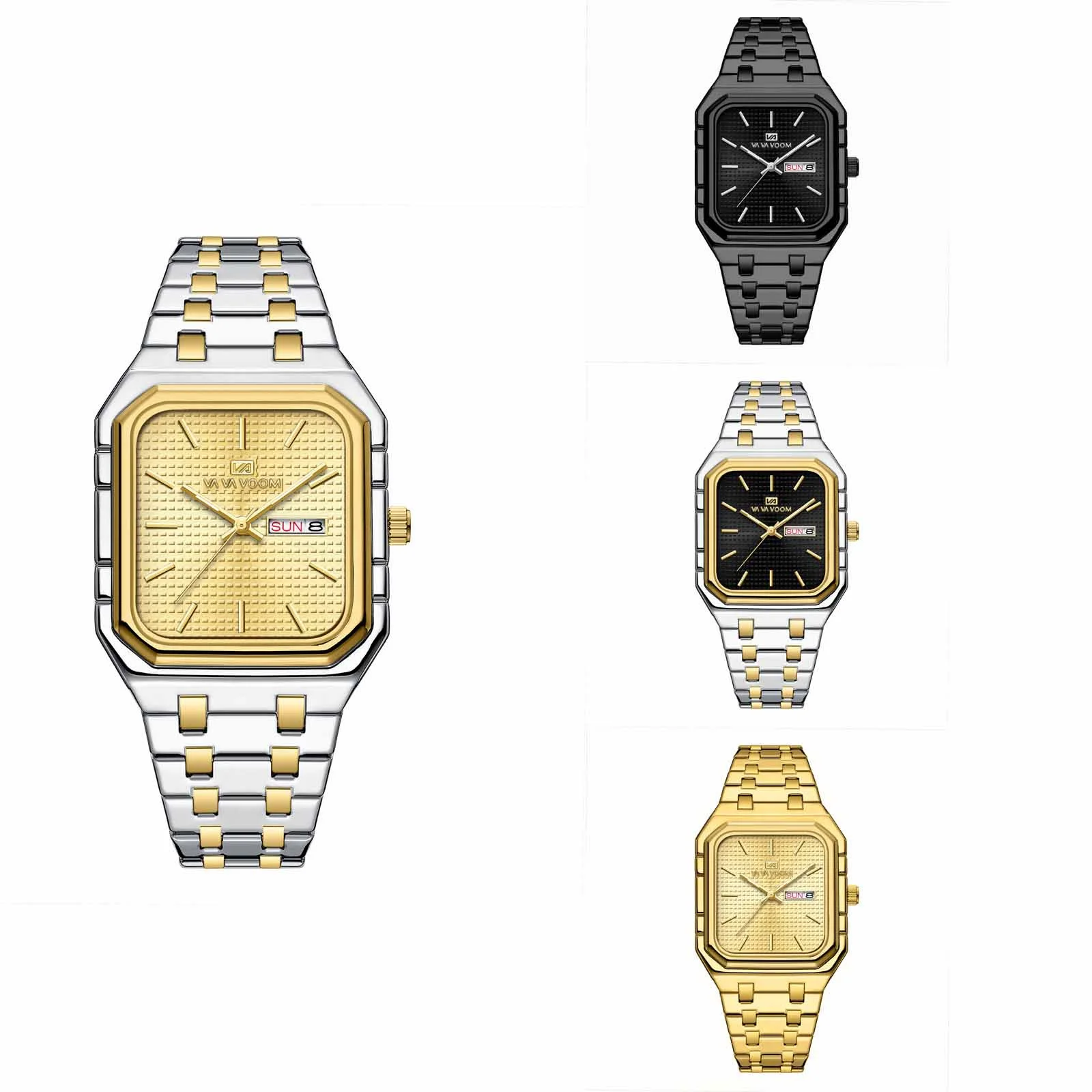 

Мужские модные трендовые кварцевые часы, повседневные наручные часы с квадратным циферблатом, мужские деловые часы, изящный темперамент