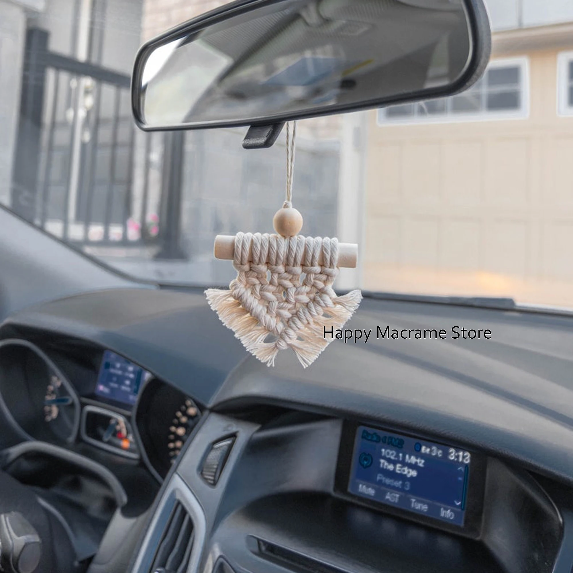 Macrame Car Decorations Interior Decor Boho Nursery Decor Mini Tapestry Holiday Party Pendant Hand Woven Small Wall Decoration