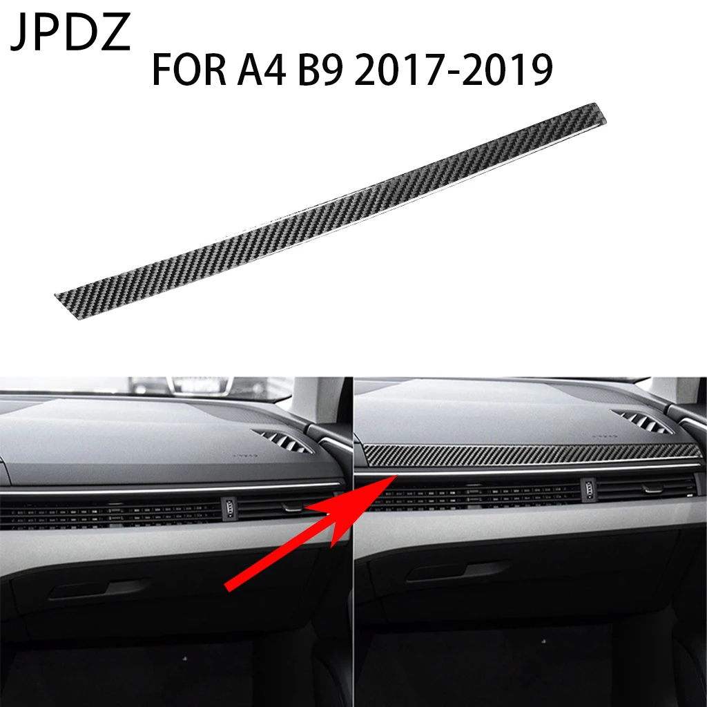 

Украшение салона автомобиля из углеродного волокна, украшение пассажирского инструмента, подходит для наклеек Audi A4 B9 2017 2018 2019 2020 2021