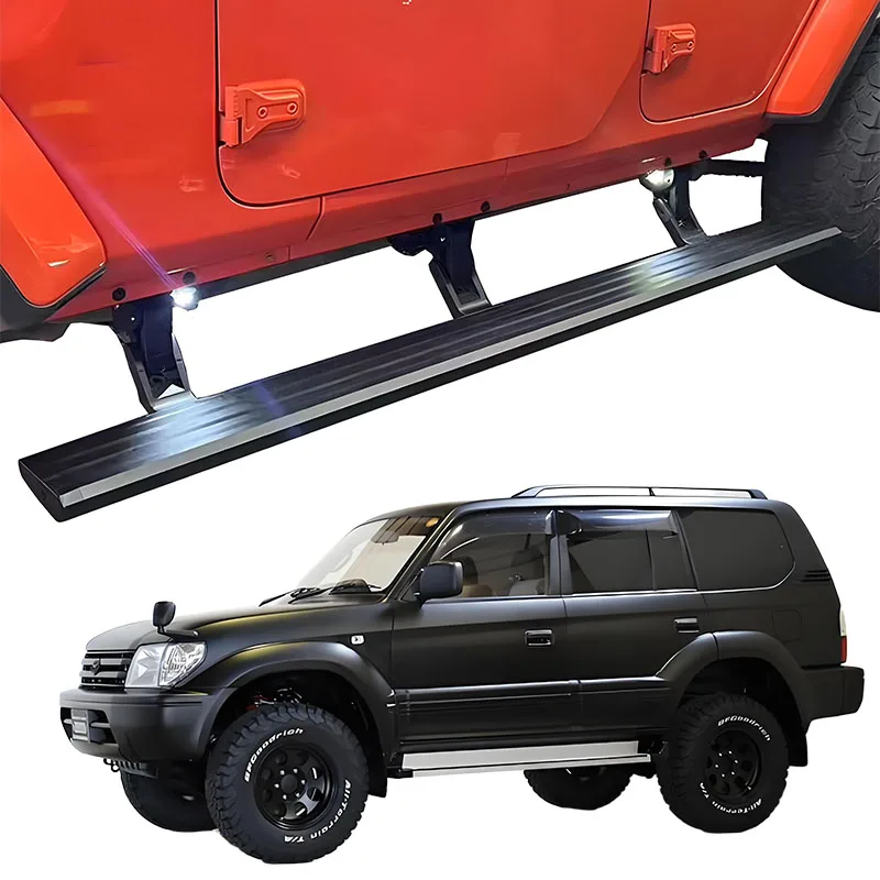 

Автоматическая электрическая белая светодиодная подножка с боковой ступенькой для Toyota Land Cruiser 90 Prado J90 1996-2001 гг.