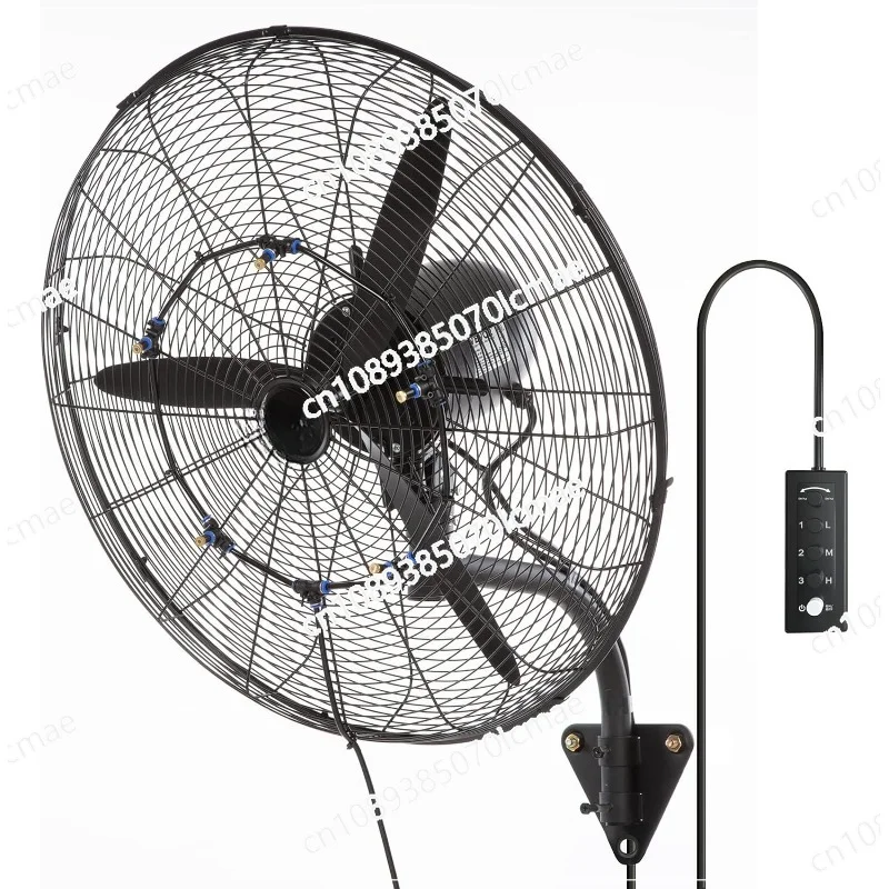 Waterproof Wall Mount Oscillating Fan, 24 Inch, 3-Speed, 7000 CFM, Black