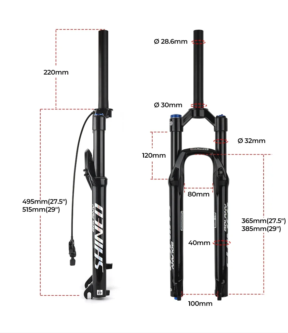 BOLANY MTB Air Suspension Fork 26/27.5/29