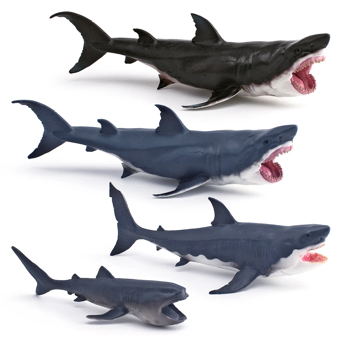 Great White Shark Megamouth Shark Sea Animal Model Realistic Marine Creature Scene Display Desktop Decor Decoration Ornament