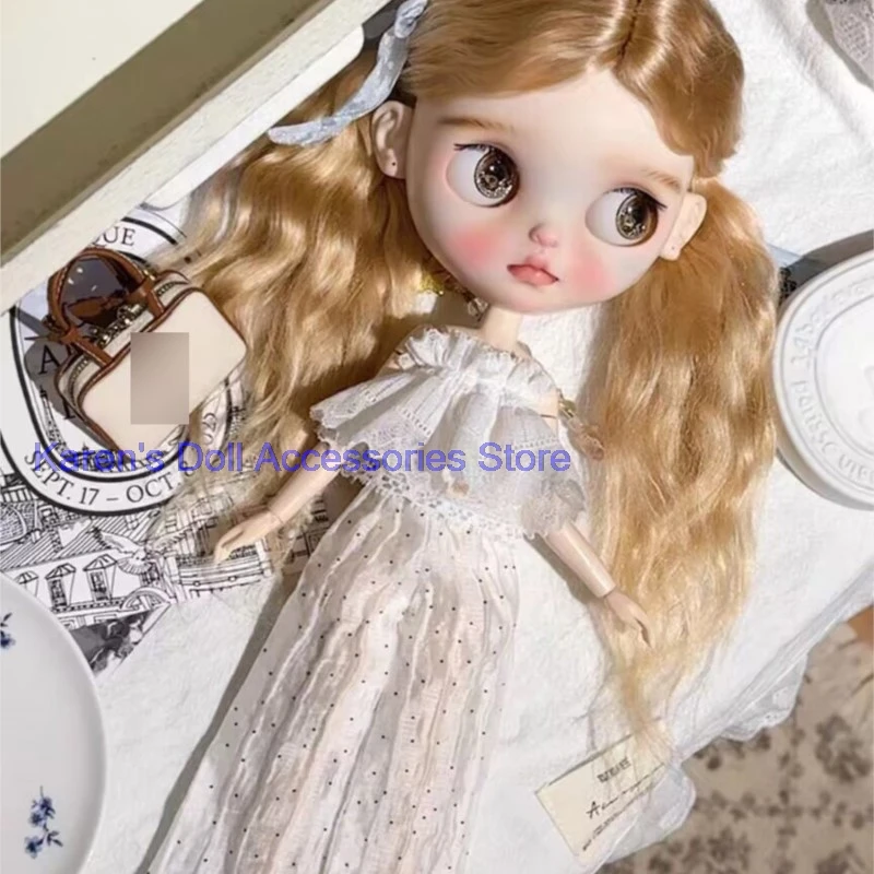 

2026 Топ из французского кружева, 2 шт. + брюки в горошек для Blythe/landoudou (подходит для Lulu,ymy24,Ob22,24,26,zone, Дженни)