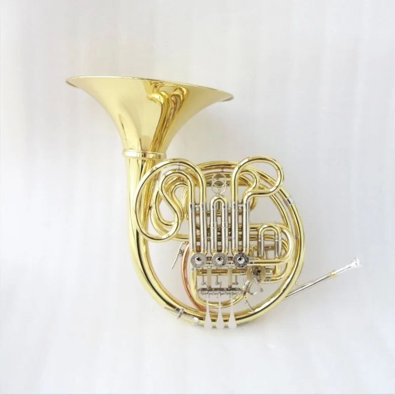 

Good Quality 4key Double French Horn OEM Cheap Separated Bell French Horn Musical Instrument Professional French Horn with Gold