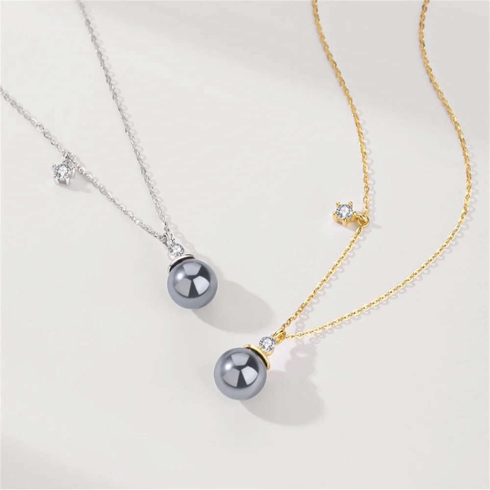 

Korean S925 Silver Shell Pearl Necklace, Ins Luxury Style Single Pearl Pendant, High-End, Women's Collar for Girlfriend