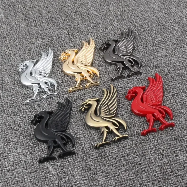 3D Metal Emblem Motorcycle Decoration Rear Trunk Badge stickers For Liverpool Kop L F C liver Bird Car Styling Decals