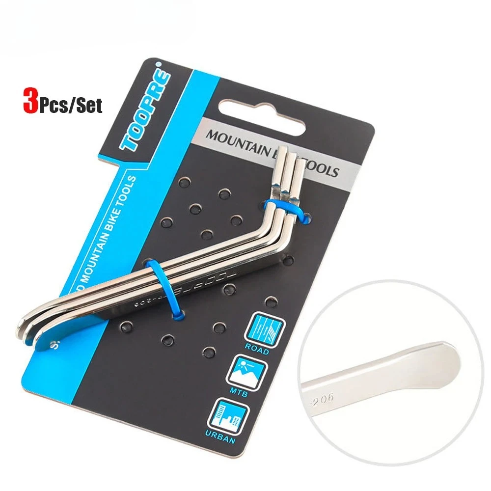 

3Pcs Stainless Steel Bike Tire Pry Bar MTB Road Bicycles Metal Tire Lever Removal Tool Portable Bicycle Repair Tools