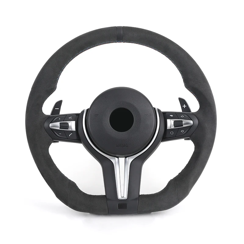 

Custom Flat Bottom M Sport Full Alcantara Car Steering Wheel for BMWs F10 F30 M5 F90 X1 F48 F22 X5 E70 X6 E71m F16 E60 E90 F01