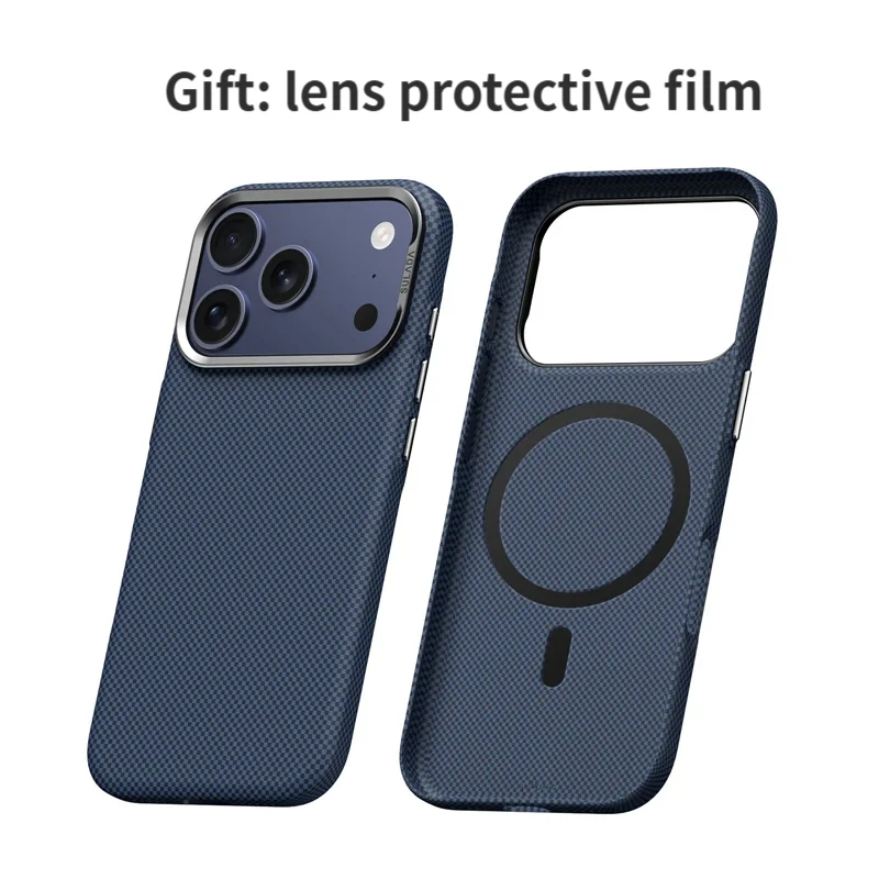 Luxury Lattice Texture Protective Cover for 17Pro 16Pro 17 17Pro Max Compatible Magnetic Attraction-Ultra-Thin Matte Shockproof