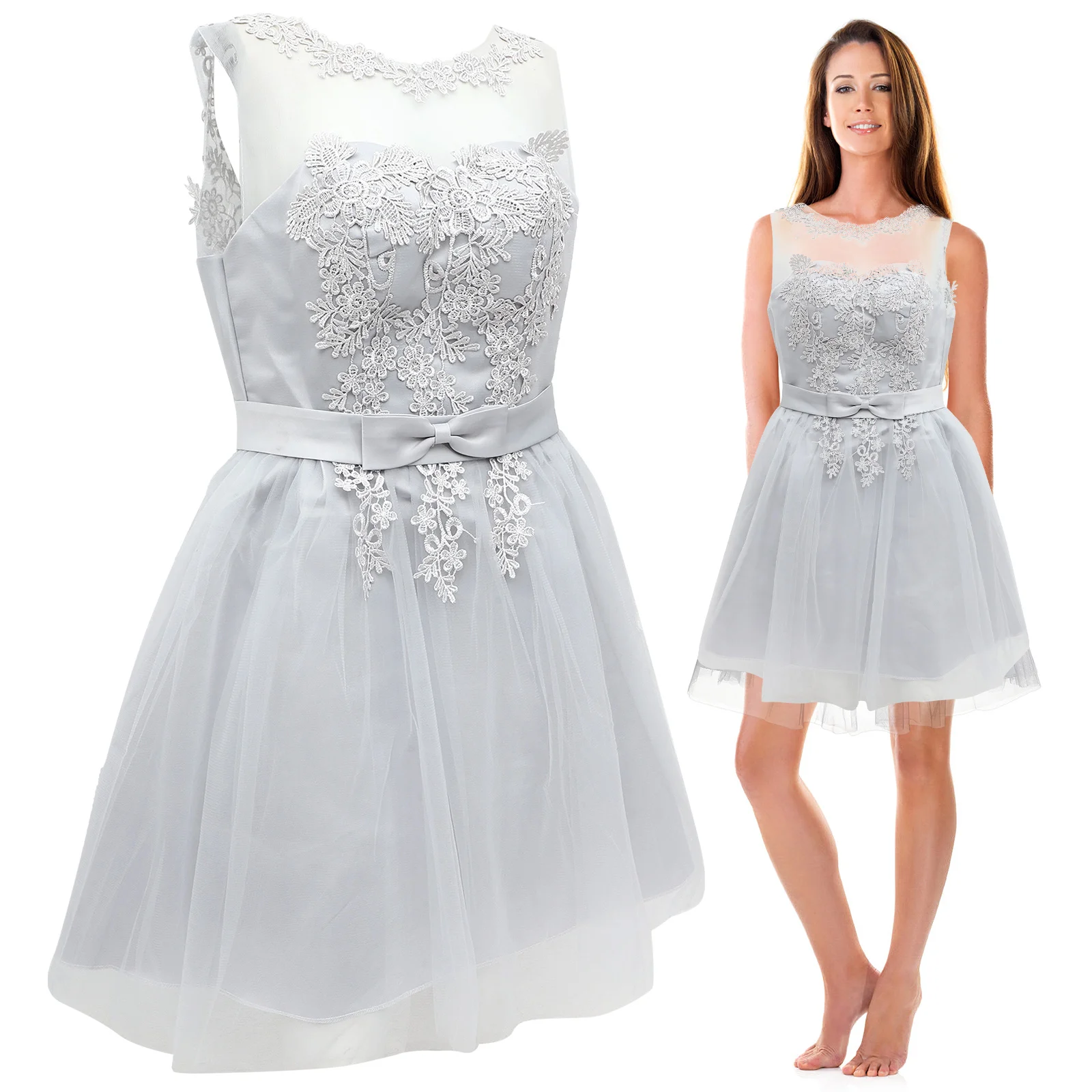 

Evening Bridesmaid Short Prom Lace Women Party Wedding Guest Bridesmaid Dress Dresses Breathable Soft Material