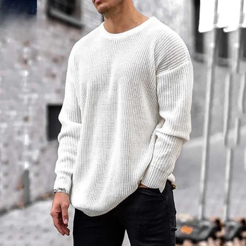 

Loose Men's Knitted Sweater Long Sve Casual Top Faionable Youth round Ne Knitwear Comfortable Breathable M Faion