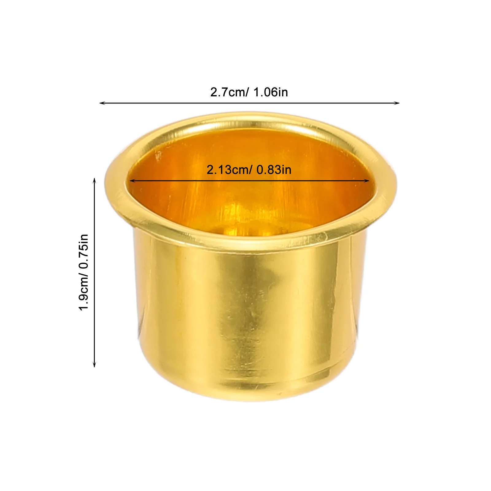 25Pcs Gold Aluminium Holders Cups Wax Catchers for Christmas Wreath DIY Containers Aluminium Tea Light Holders
