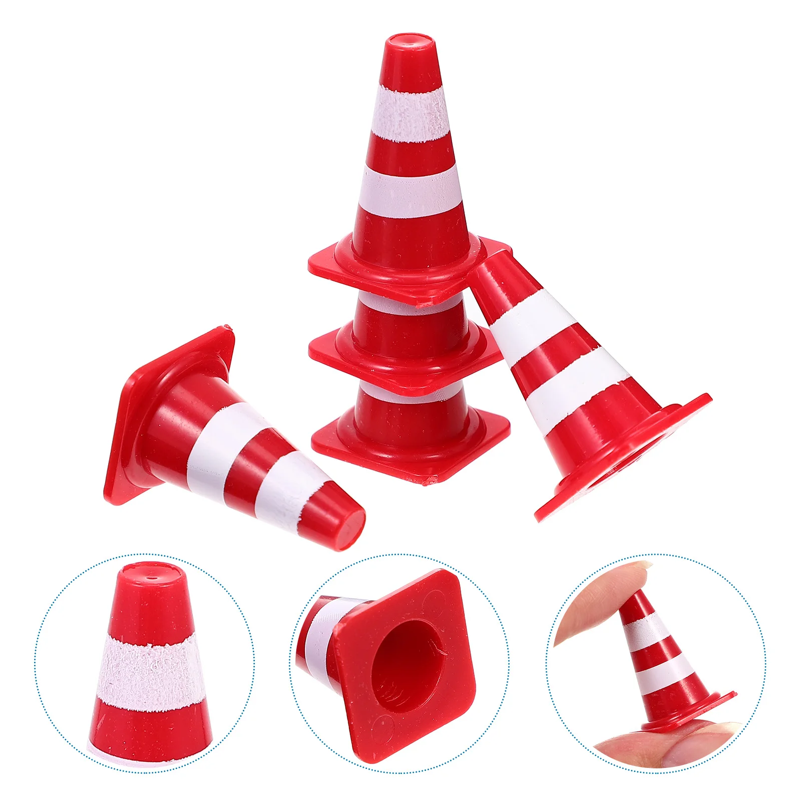 30/50pcs Kids Delicate Road Cones Kindergarten Teaching Aids Traffic Sign Toys Simulation Traffic Warning Sign Safety Road Cone