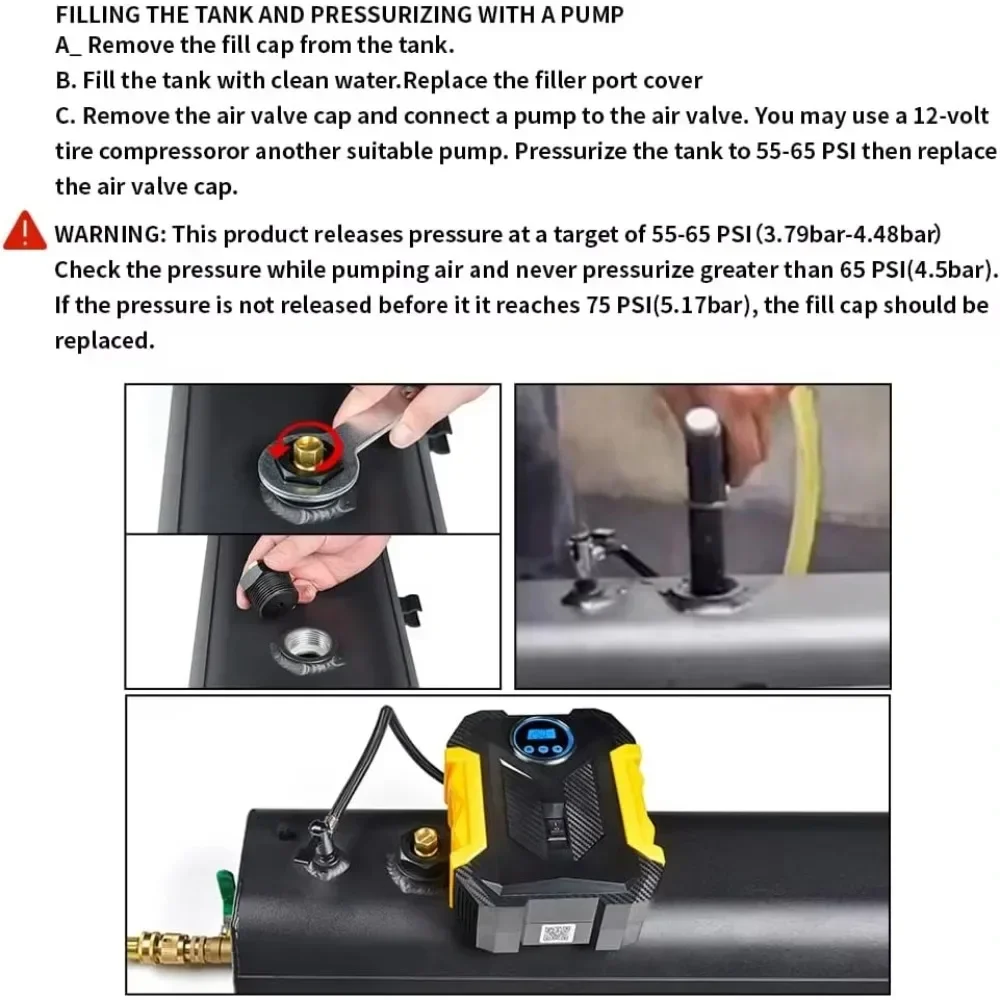 Doccia da campeggio per serbatoio d'acqua da tetto per auto da 8 galloni 30 litri per veicoli fuoristrada Serbatoio d'acqua da campeggio per deposito d'acqua per doccia da campeggio