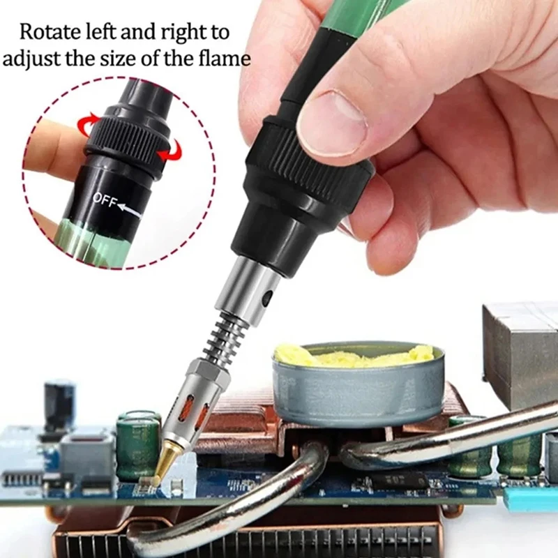 Portable Soldering Iron Kit 1300 Celsius Welding Pen Burner Blow Torch Gas Soldering Iron Cordless Butane Tip Tool