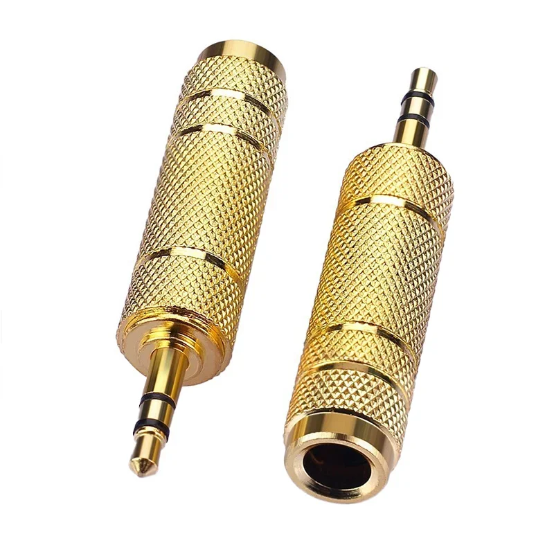 Male to 3.5MM Female Jack Plug Audio Headset Microphone Guitar Recording Adapter 6.5 3.5 Converter Aux Cable Gold Plated