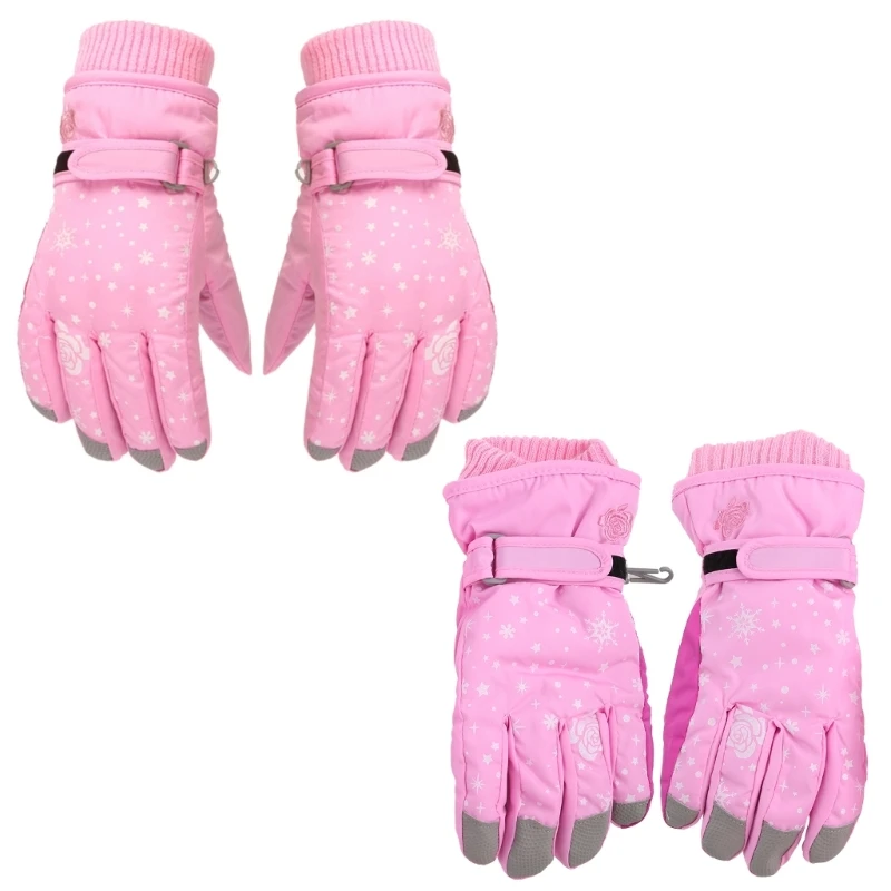 

F1CB Children Skiing Cycling Gloves Thick Warm Mittens Waterproof Snowboard Gloves