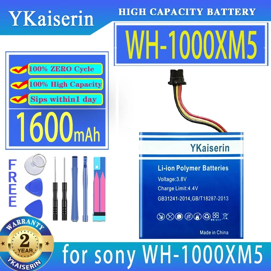 YKaiserin 1600mAh Replacement Battery for sony WH-1000XM5 Bluetooth headphone 723741