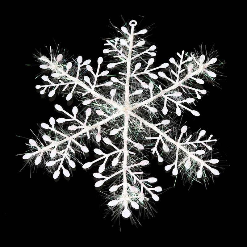 Ornamenti fiocchi neve bianchi Mini attacco materiale fai-da-te con chip fiocchi neve