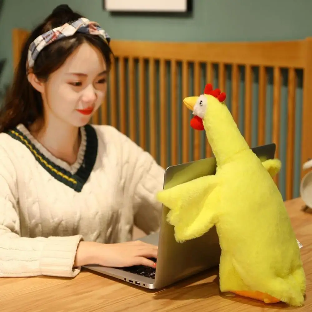 หมอนตุ๊กตาลูกเจี๊ยบนุ่มน่ารัก ของเล่นตุ๊กตาไก่สีขาวเหลือง ตุ๊กตาไก่ตัวผู้ ของตกแต่งบ้าน สำนักงาน ห้องนอน สำหรับเด็ก