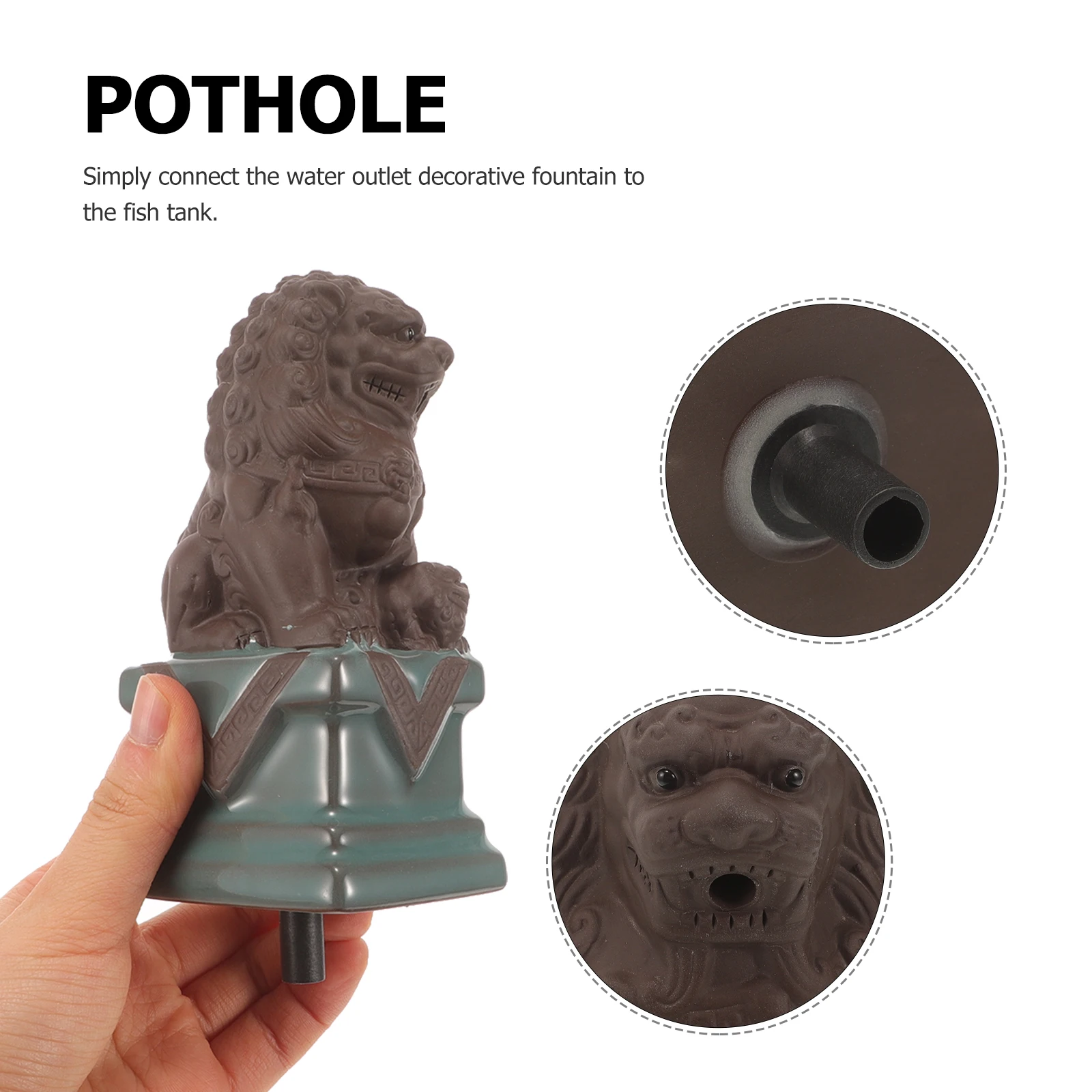 نافورة مياه من السيراميك على شكل أسد ديكور حديقة شلال ميزة تصميم إبداعي خارجي داخلي ملحقات منزلية نافورة مياه #4