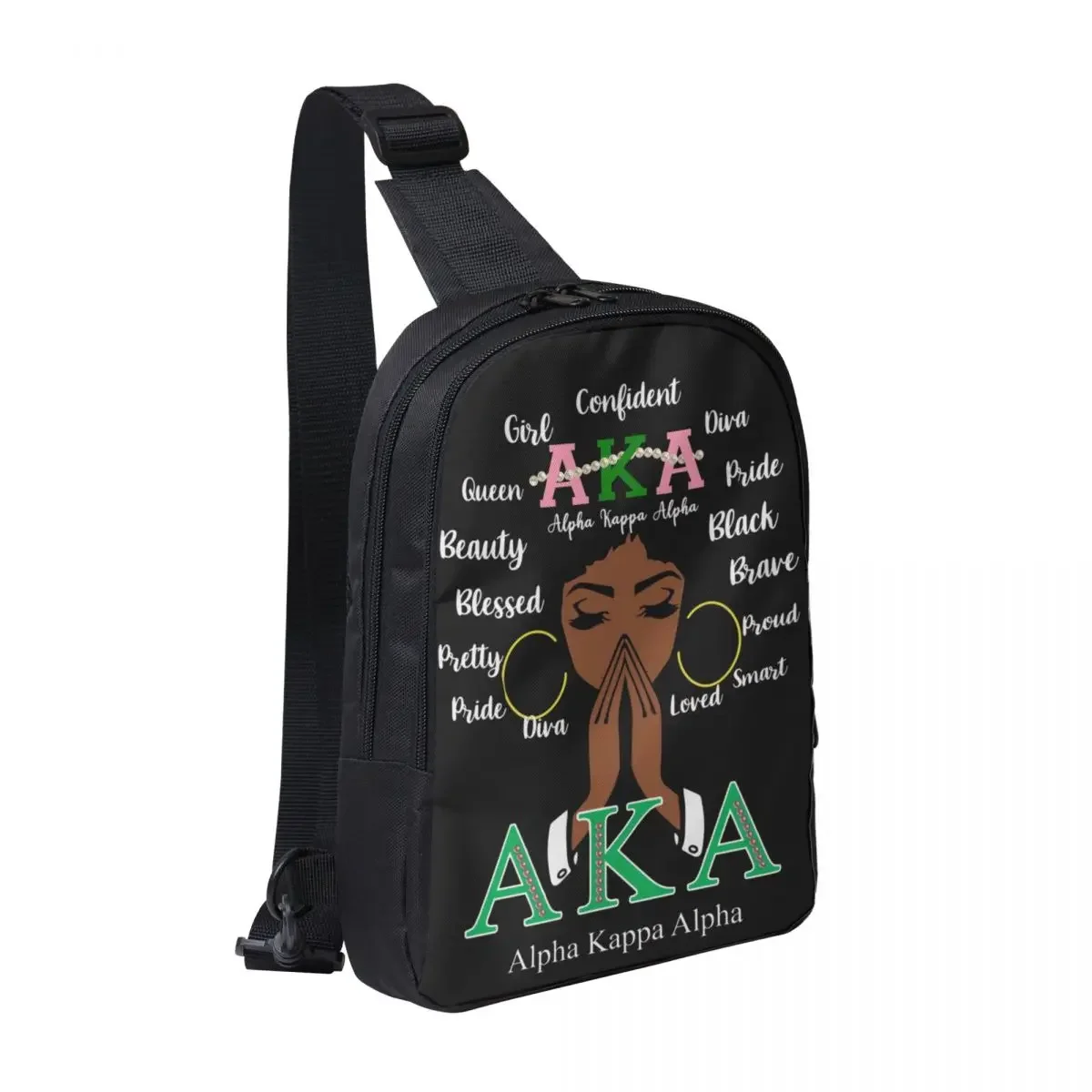 Alpha AKA Kappa Alpha Crossbody Sling Backpack Shoulder Sling Chest Bag Adjustable Travel Hiking Daypack Outdoor for Women & Men