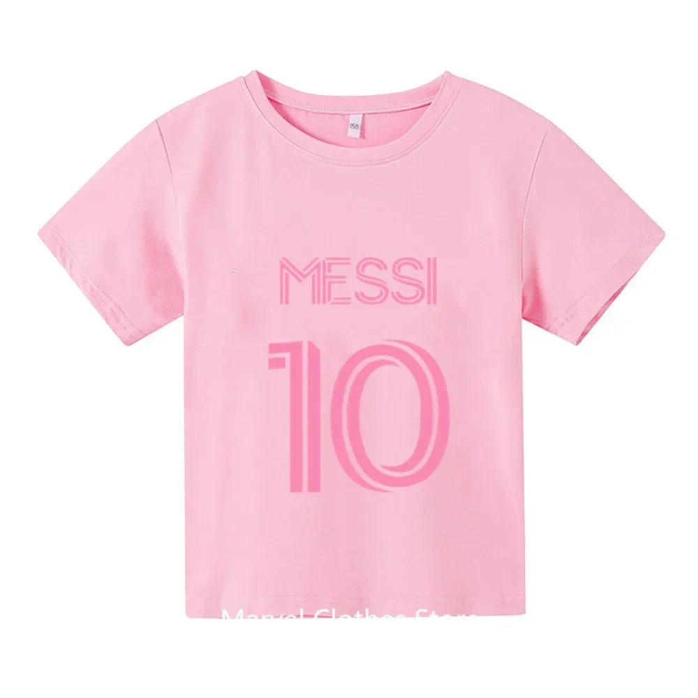 Messi Tshirt Kids football star printed children\'s clothing children\'s summer short-sleeved T-shirt casual tops