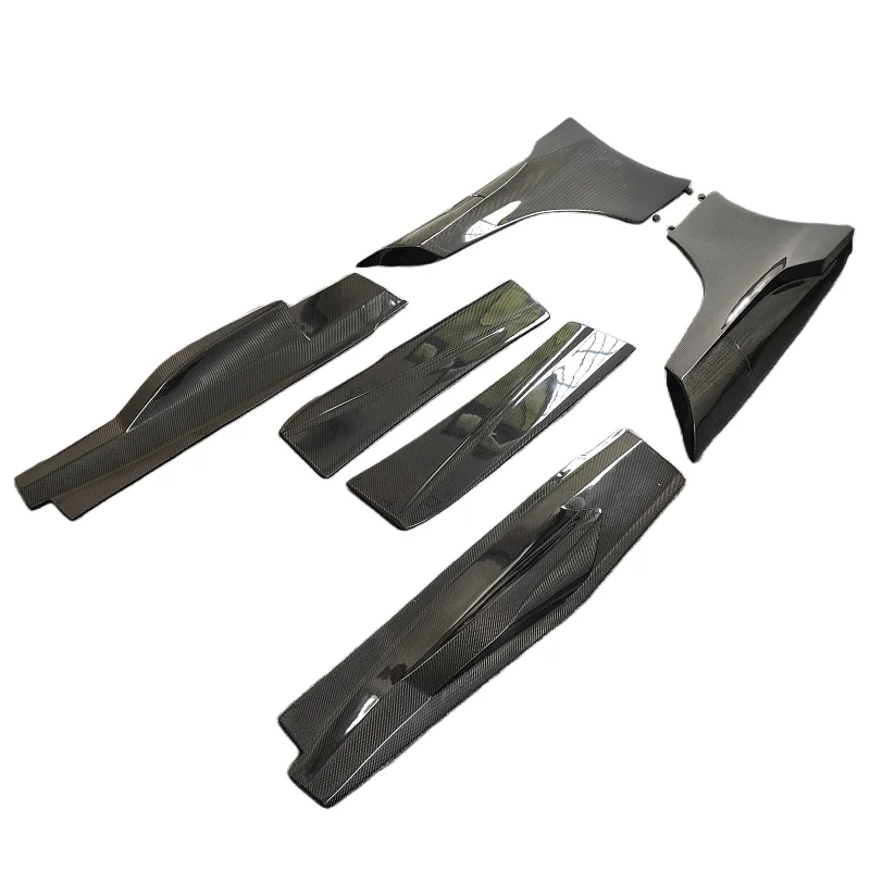 675LT style carbon fiber side skirt 6-piece set for Mclaren MP4-12C 650S side bumper extended lip body kit