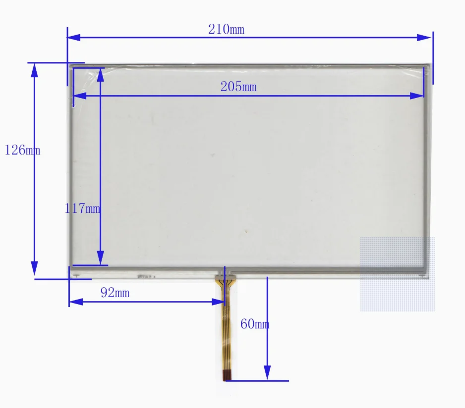 

9-дюймовый четырехпроводной резистивный сенсорный внешний экран для рукописного ввода 210 * 126 с AT090TN10 210 мм * 126 мм