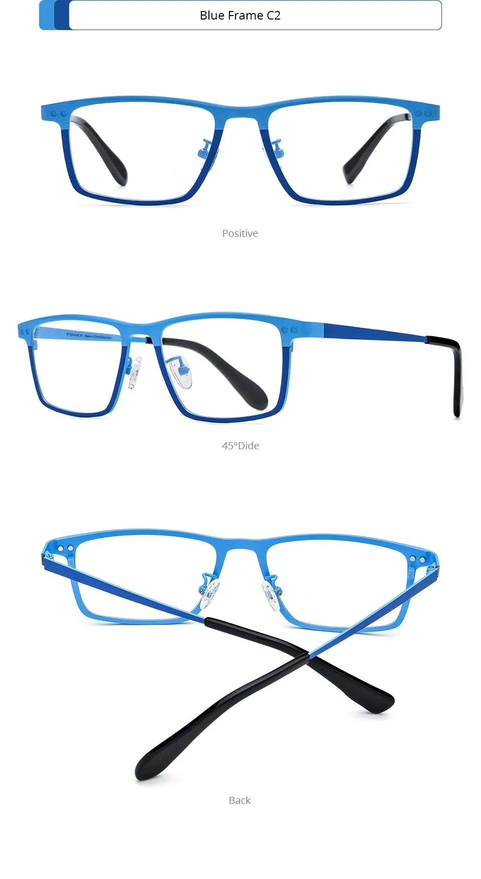 FONEX Titan-Brillengestell für Herren, japanische Brillen, quadratischer Magnet, Clip-on-Brille mit Nachtsicht und polarisierter Linse 85776 – Detail 9